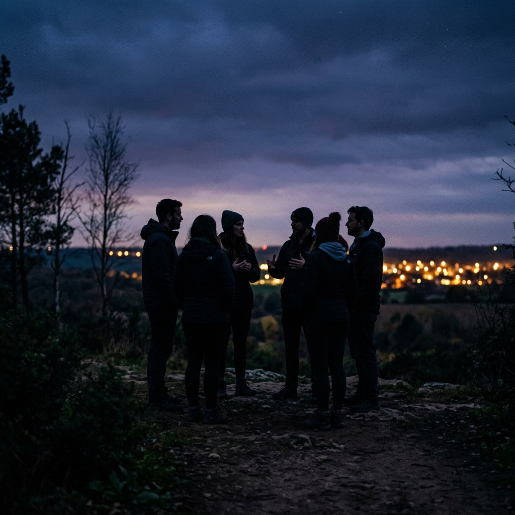 Community group discussion silhouette